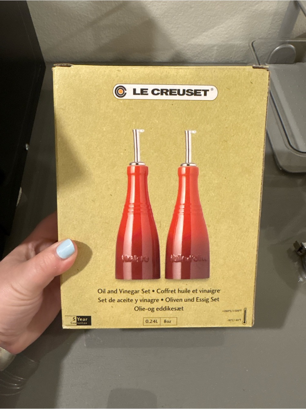 Le Creuset Oil & Vinegar Set in Retired Color Kiwi
